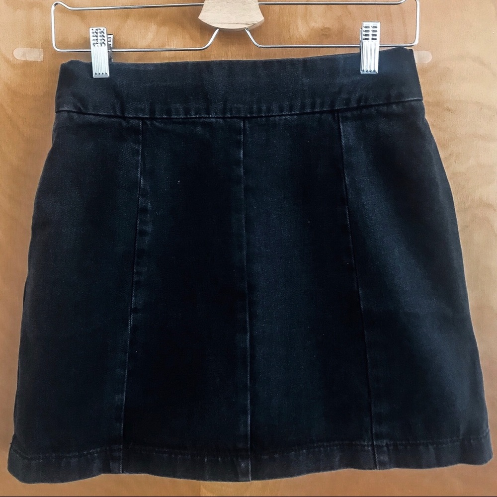 Topshop Moto Black Denim/Jean Skirt